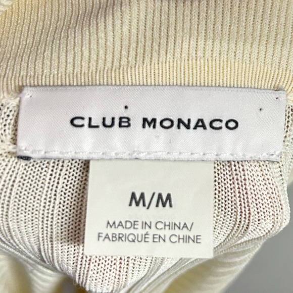 Club Monaco Yellow/Cream Ribbed Long Sleeve Top - Picture 4 of 7